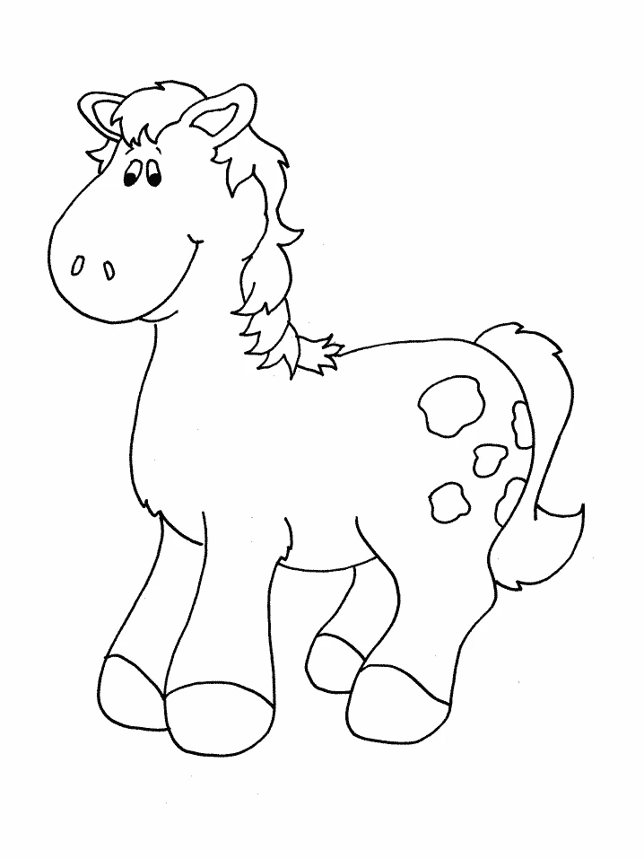 Disegno Cavallo sorridente con macchie da colorare Disegno Cavallo sorridente con macchie da colorare