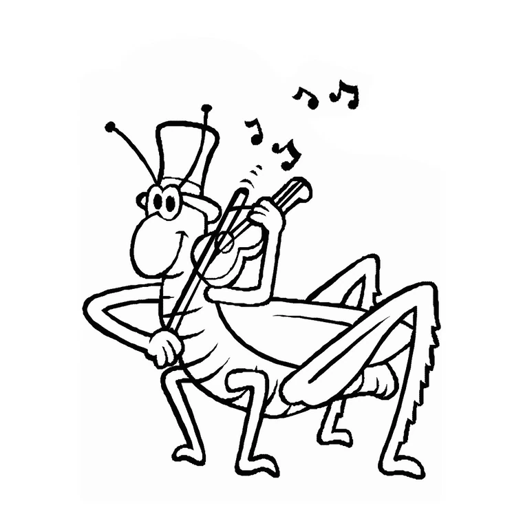 Disegno Cicala che suona il violino da colorare Disegno Cicala che suona il violino da colorare