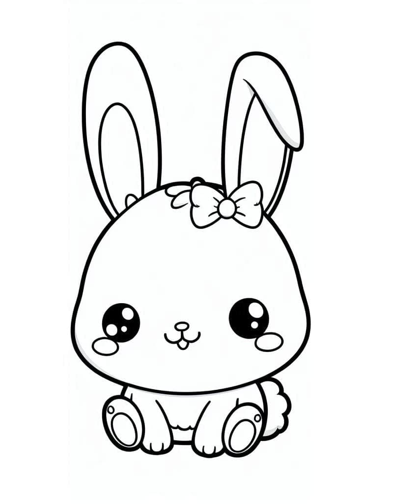 Disegno da colorare: Coniglio Kawaii (Animali) #219212 - Pagine da Colorare Stampabili Gratuite