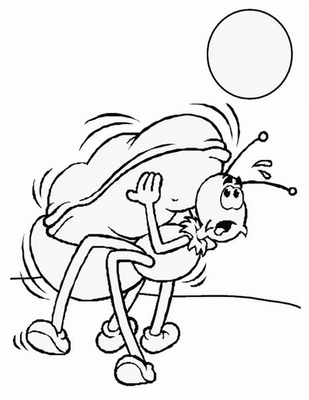 Disegno Formica sorpresa da un pallone volante da colorare