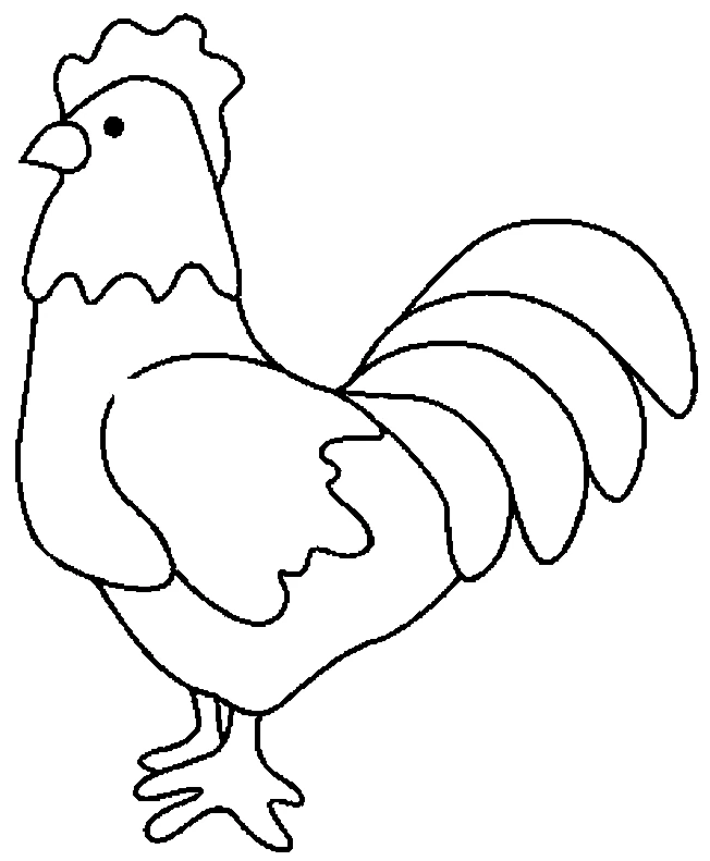 Disegno Gallina in piedi con la coda a ventaglio da colorare Disegno Gallina in piedi con la coda a ventaglio da colorare