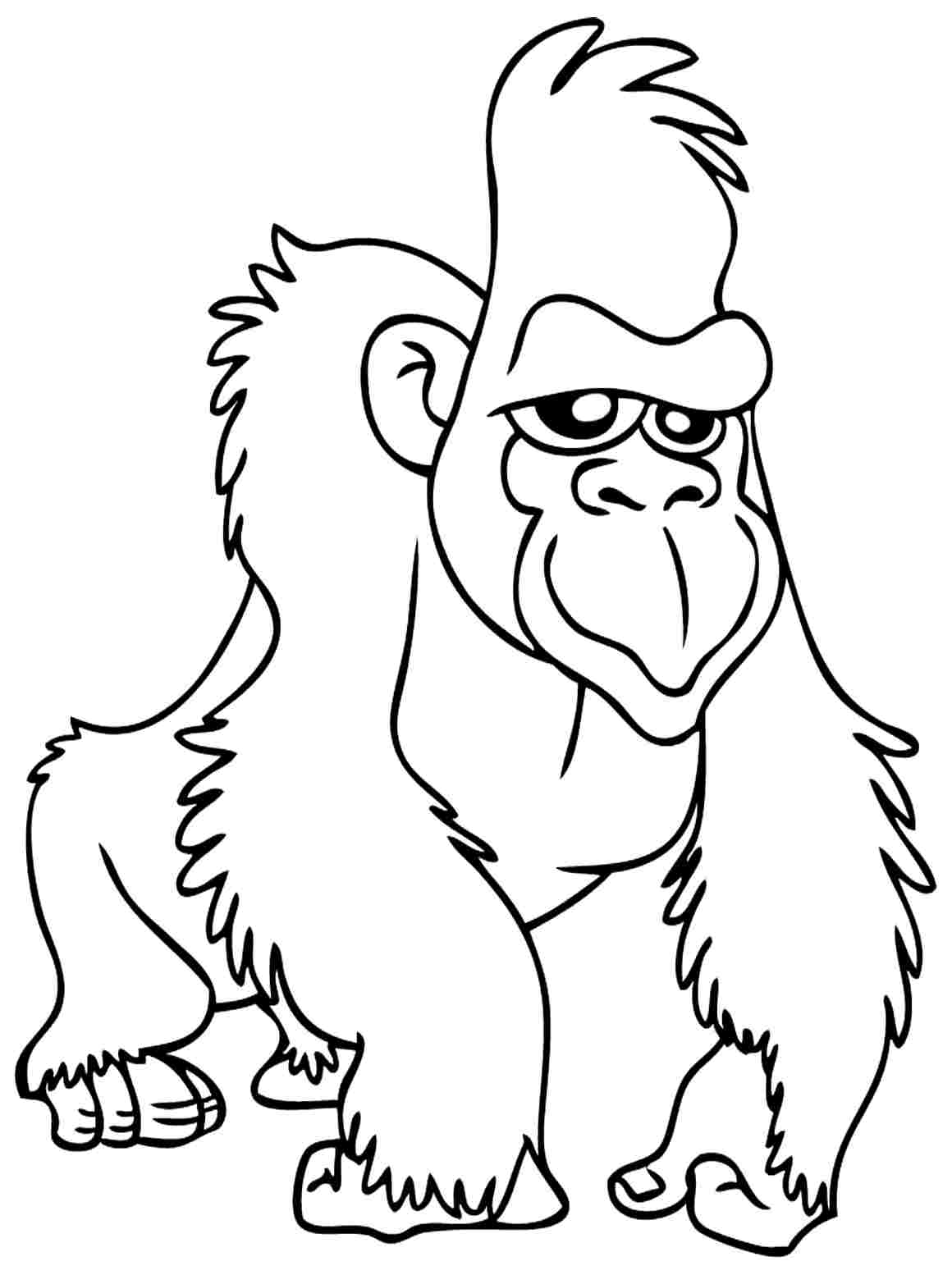 Disegno Gorilla in piedi appoggiato sulle braccia da colorare Disegno Gorilla in piedi appoggiato sulle braccia da colorare
