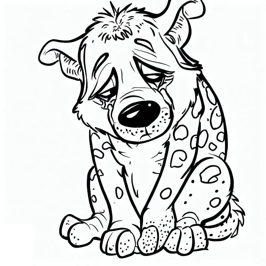 Disegno Iena seduta con aria triste da colorare Disegno Iena seduta con aria triste da colorare