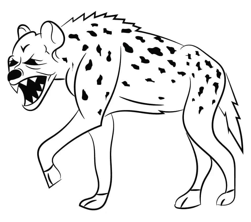 Disegno Iena che ringhia con i denti scoperti da colorare