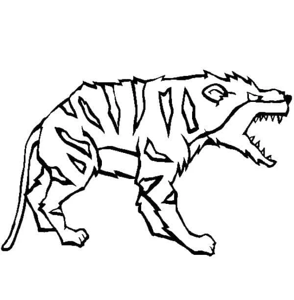 Disegno Iena che ringhia mostrando i denti da colorare