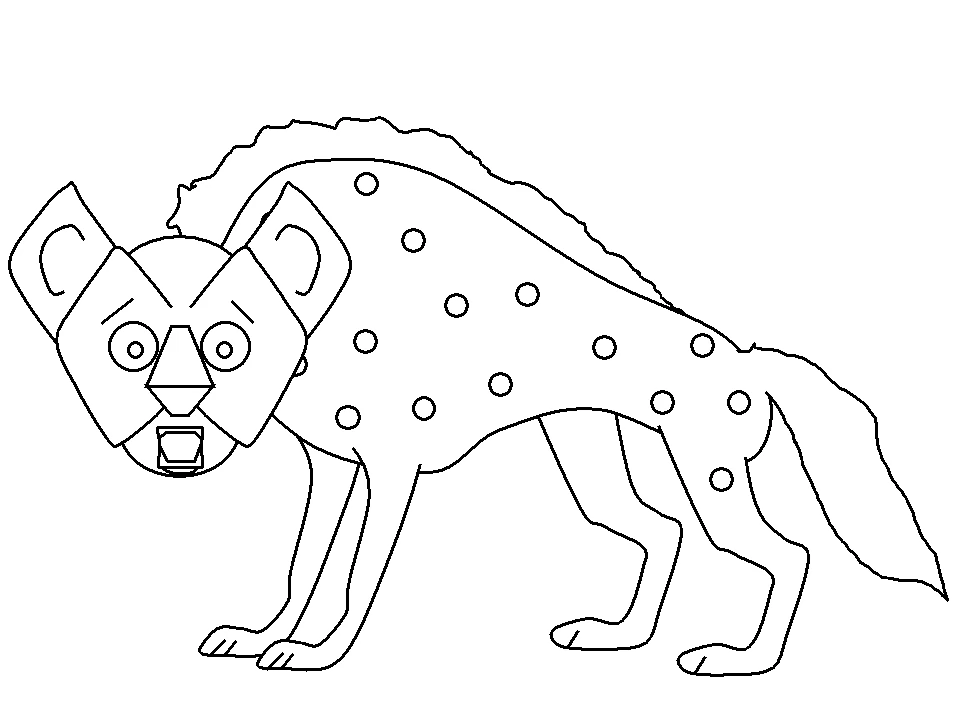 Disegno Iena in piedi con corpo maculato da colorare
