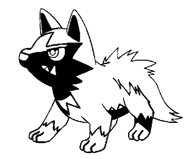 Disegno Iena in stile Pokémon in piedi con pelo spinoso da colorare Disegno Iena in stile Pokémon in piedi con pelo spinoso da colorare