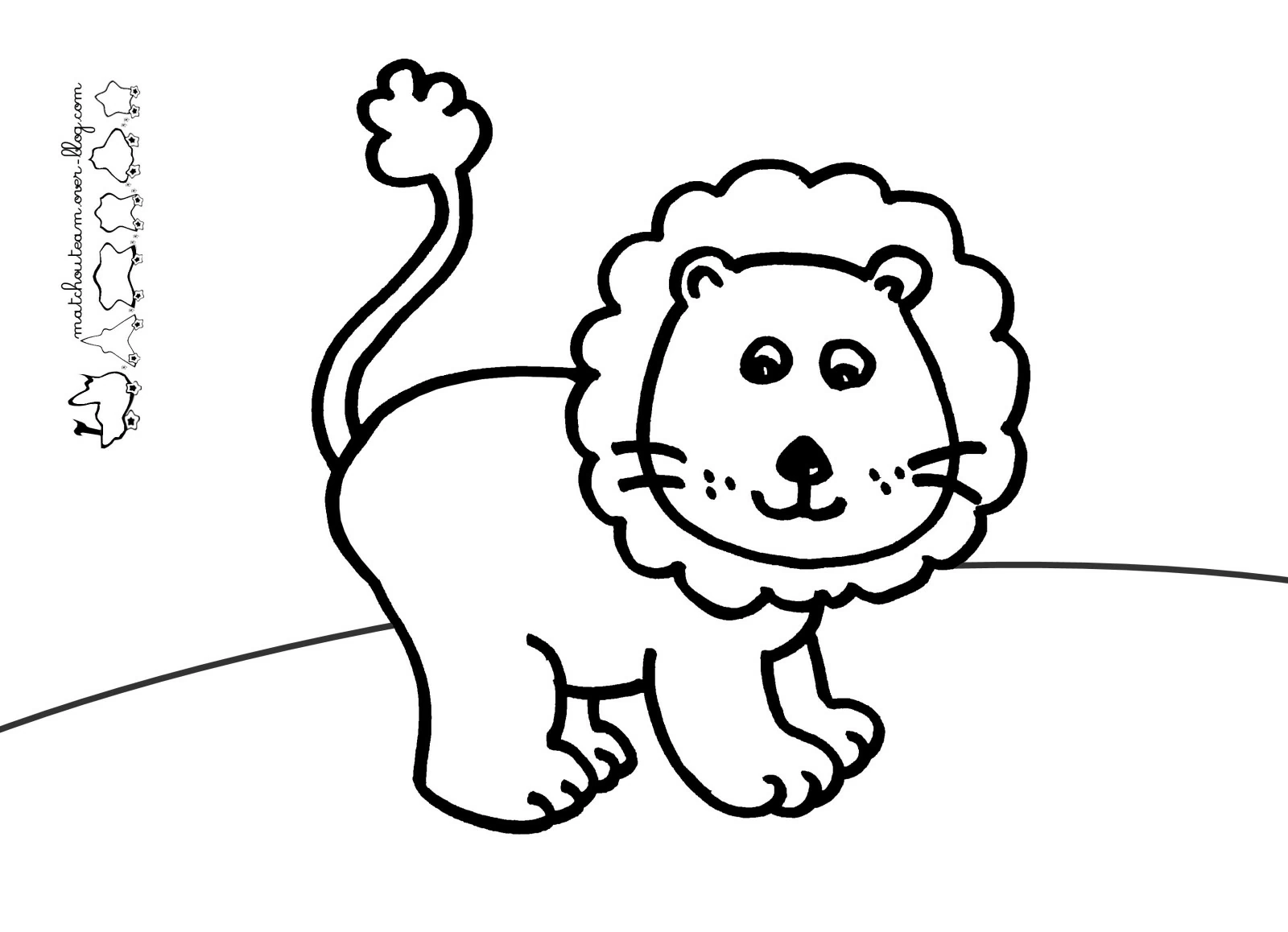 Disegno Leone in piedi con la coda arricciata da colorare Disegno Leone in piedi con la coda arricciata da colorare