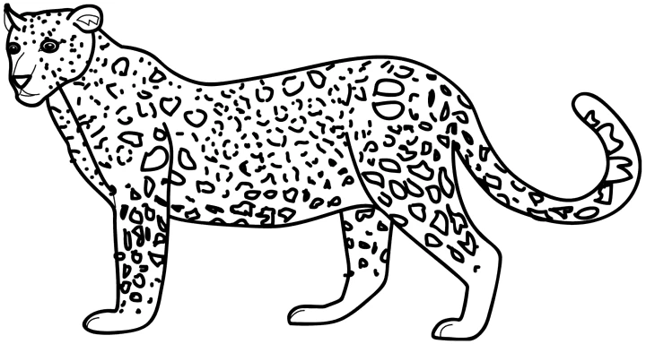 Disegno Leopardo in piedi di profilo da colorare