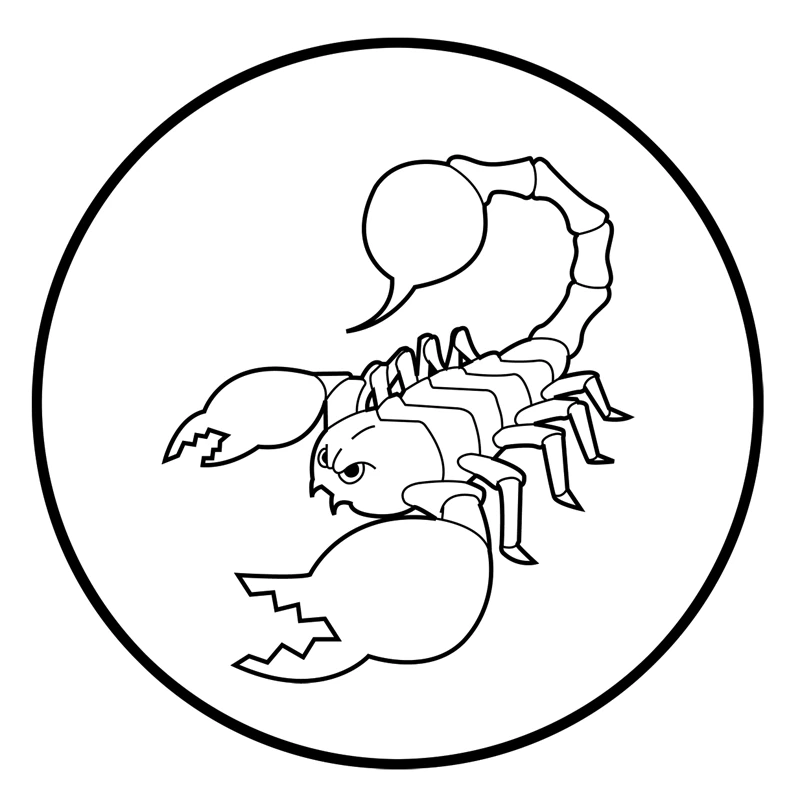 Disegno Scorpione dentro un cerchio da colorare