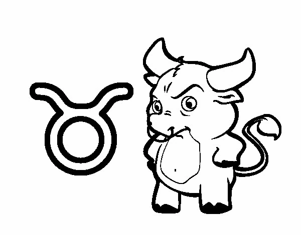 Disegno Toro simbolo dello zodiaco con un toro dei cartoni da colorare