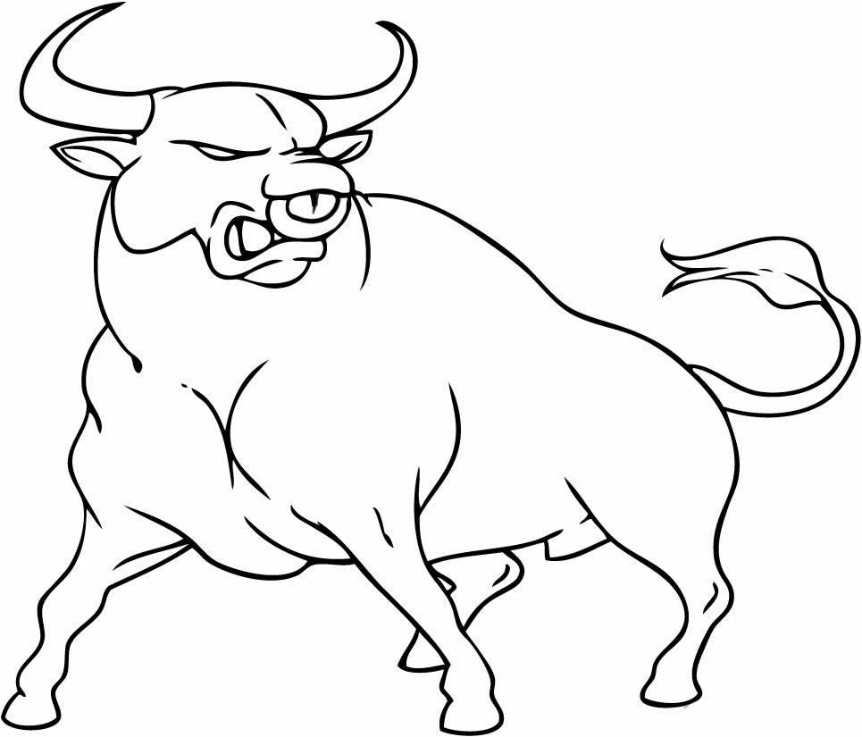 Disegno Toro muscoloso in posizione di carica da colorare Disegno Toro muscoloso in posizione di carica da colorare