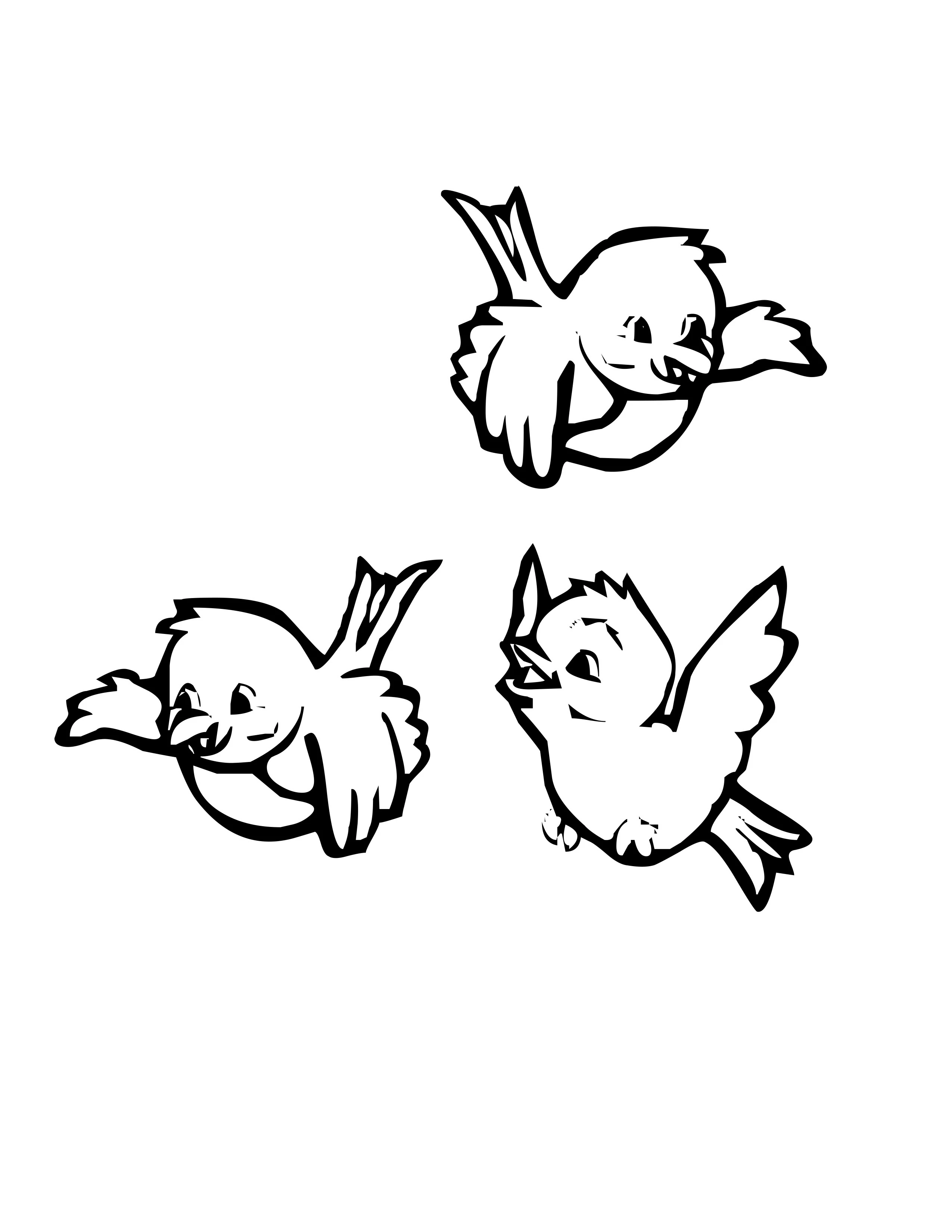 Disegno Trio di uccelli in volo da colorare