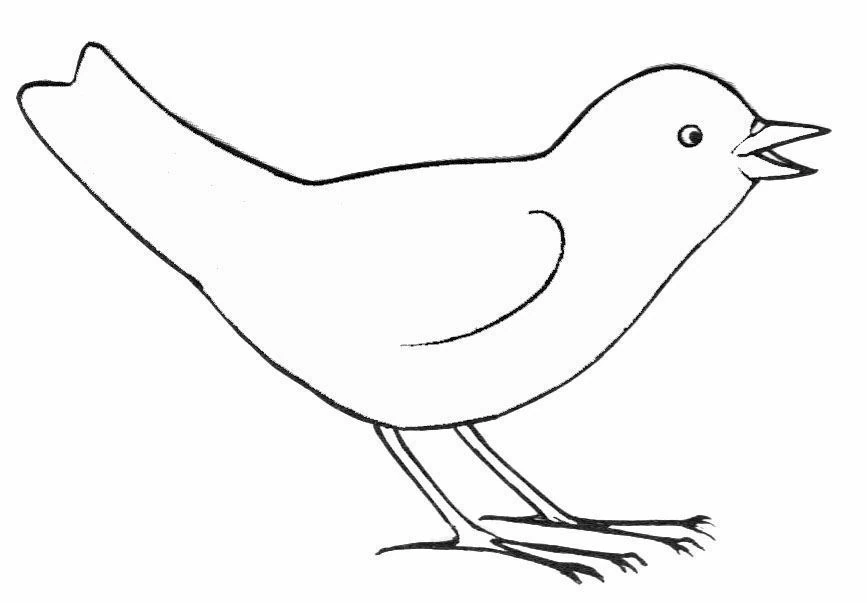 Disegno Uccellino che canta a becco aperto da colorare