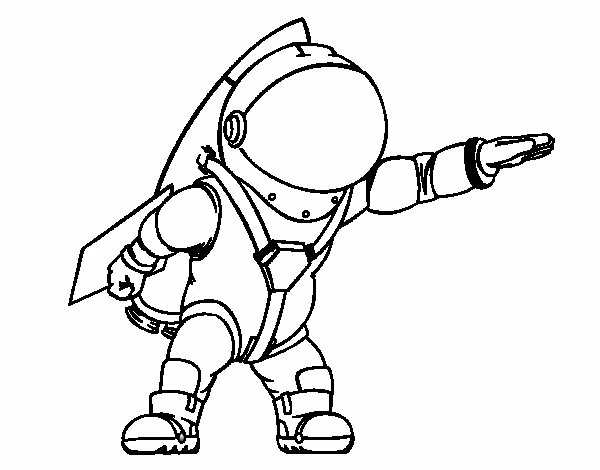 Disegno Astronauta che indica con il braccio teso da colorare Disegno Astronauta che indica con il braccio teso da colorare