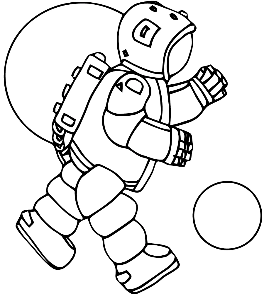 Disegno Astronauta che cammina nello spazio da colorare