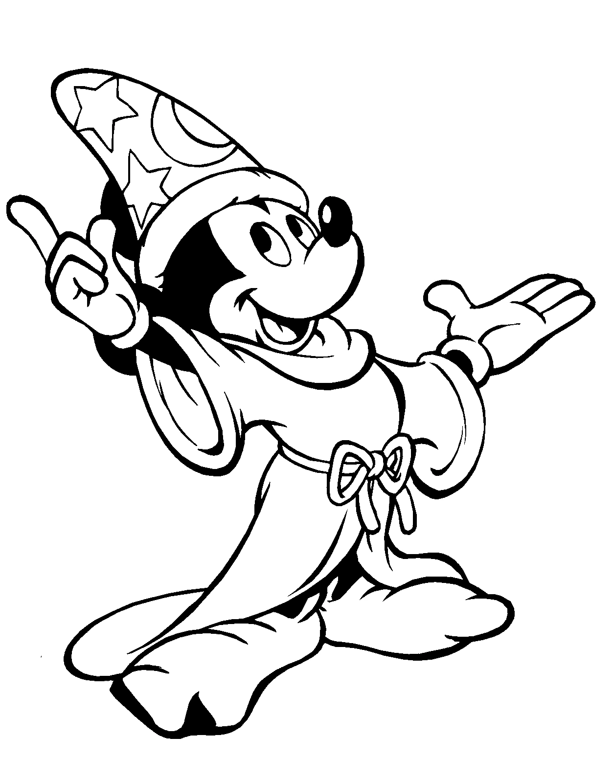 Disegno Mago Mickey Mouse apprendista stregone da colorare Disegno Mago Mickey Mouse apprendista stregone da colorare