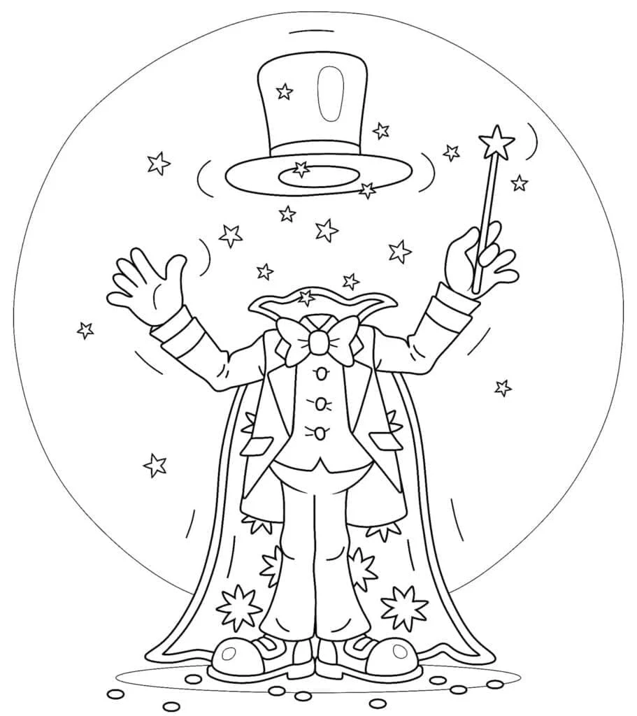 Disegno Mago che esegue un trucco di magia da colorare
