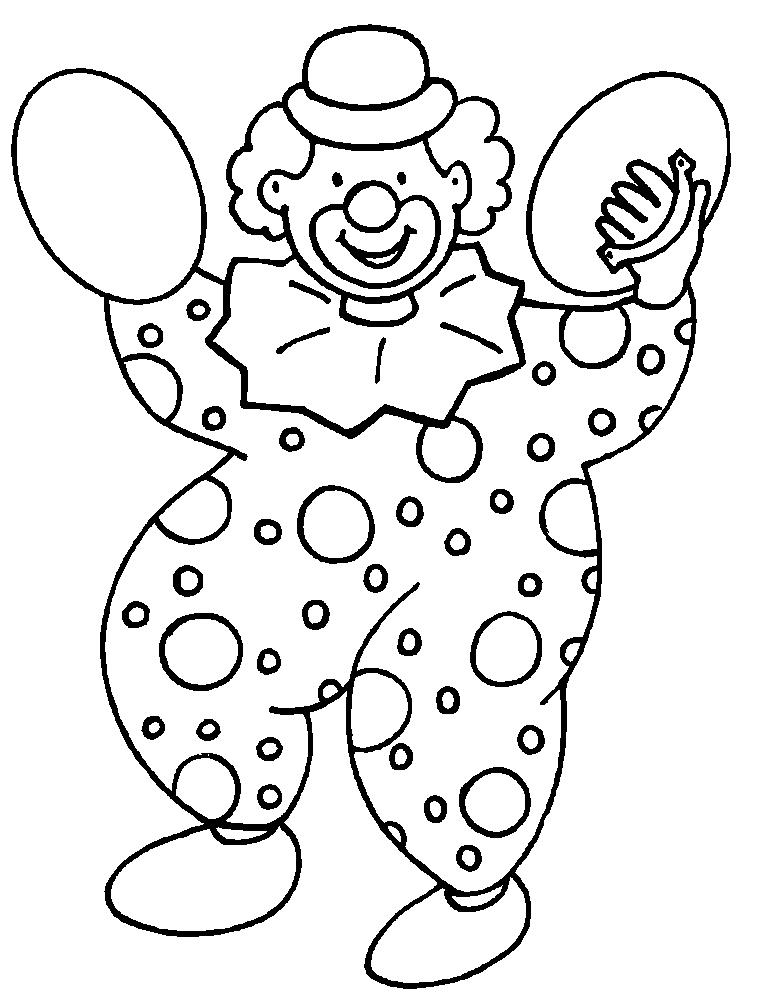 Disegno Pagliaccio con costume a pois e braccia alzate da colorare Disegno Pagliaccio con costume a pois e braccia alzate da colorare