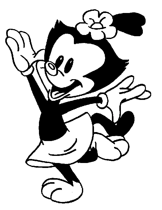 Disegno Dot di Animaniacs che balla allegramente da colorare