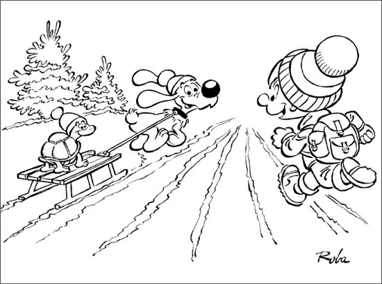 Disegno Billy e Buddy giocano nella neve da colorare