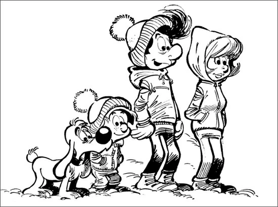 Disegno Billy e Buddy in passeggiata sulla montagna innevata da colorare Disegno Billy e Buddy in passeggiata sulla montagna innevata da colorare