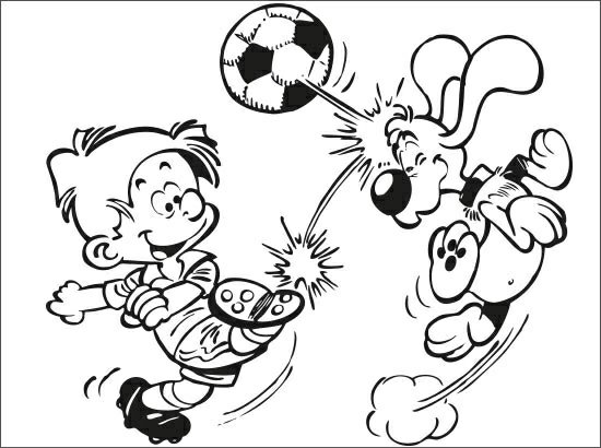 Disegno Billy e Buddy che giocano a calcio da colorare