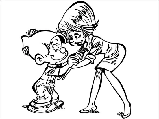 Disegno Billy che regala fiori alla mamma da colorare
