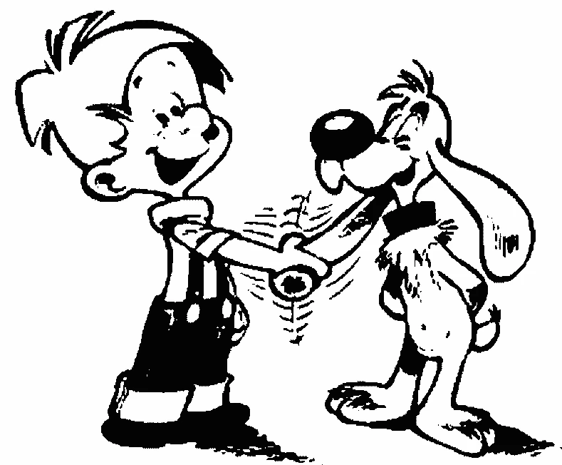 Disegno Billy e Buddy si stringono la mano ridendo da colorare