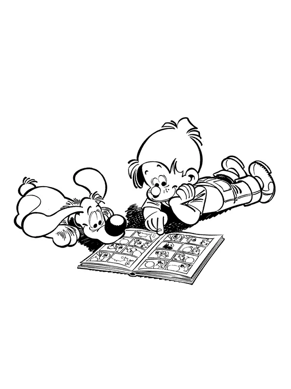 Disegno Billy e Buddy leggono un fumetto da colorare