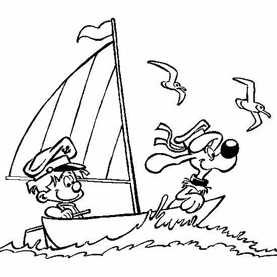 Disegno Billy e Buddy in barca a vela da colorare