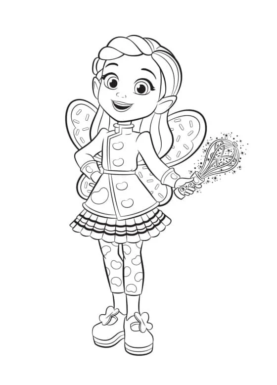 Disegno Butter Beans Cafe fata con frullino magico da colorare