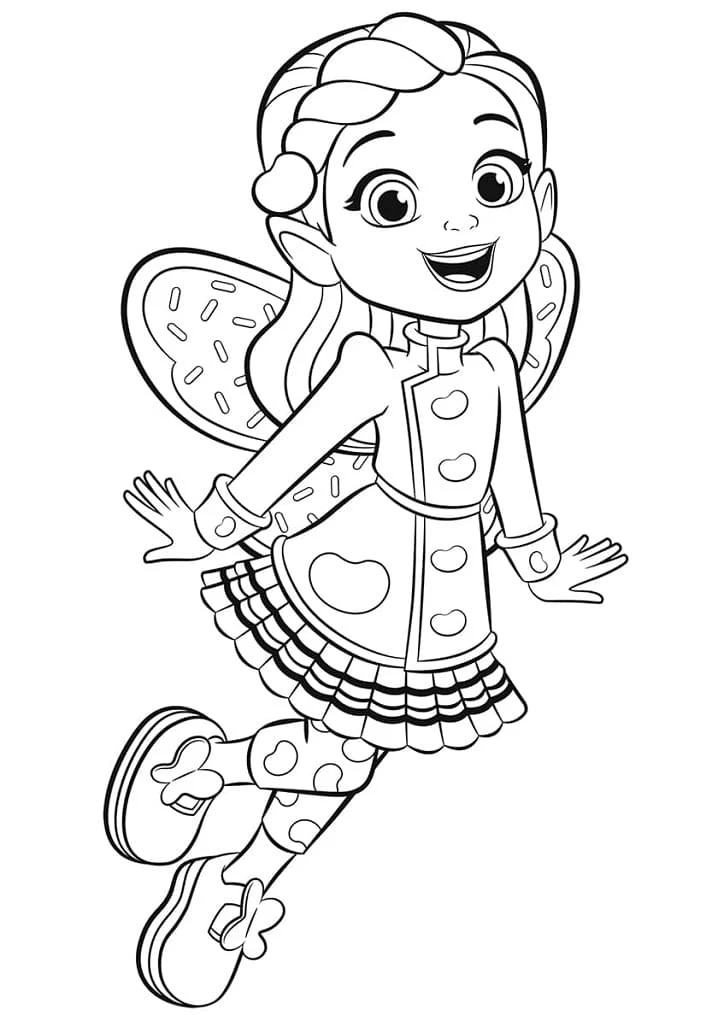 Disegno Butter Beans Cafe fata che vola da colorare