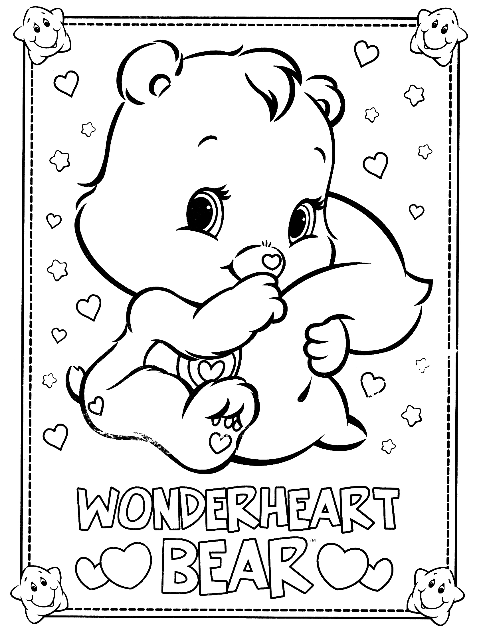 Disegno Wonderheart Bear con un piccolo cuore in mano da colorare