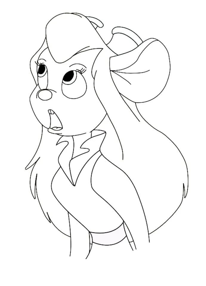 Disegno Personaggio topolina con espressione sorpresa da colorare Disegno Personaggio topolina con espressione sorpresa da colorare