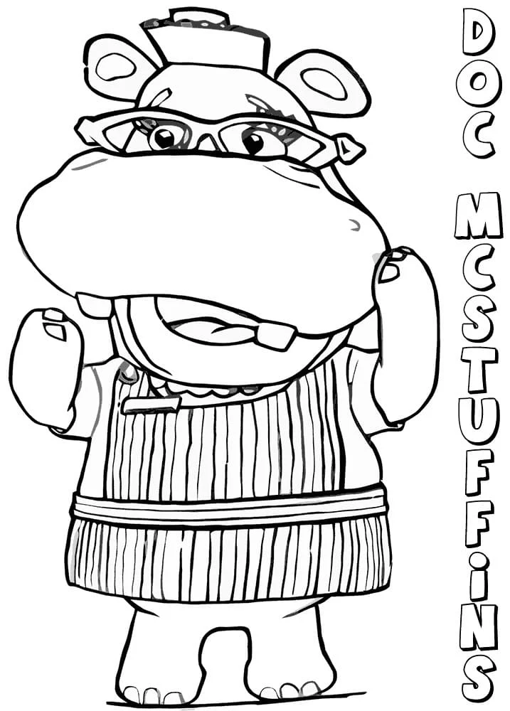 Disegno Hallie l'ippopotamo in Doc McStuffins da colorare Disegno Hallie l'ippopotamo in Doc McStuffins da colorare