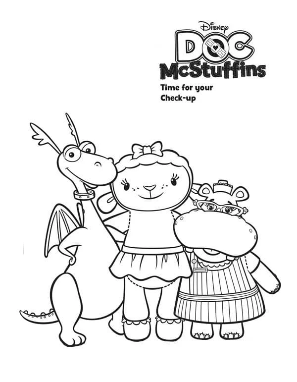 Disegno Toufy, Câline e Hallie insieme da colorare