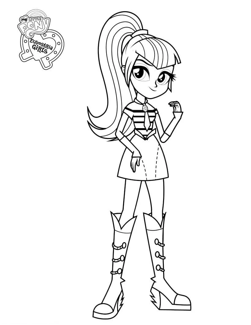 Disegno Sonata Dusk in piedi con il suo look Equestria Girls da colorare Disegno Sonata Dusk in piedi con il suo look Equestria Girls da colorare