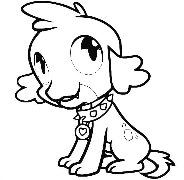 Disegno Spike il cucciolo seduto con il collare da colorare Disegno Spike il cucciolo seduto con il collare da colorare