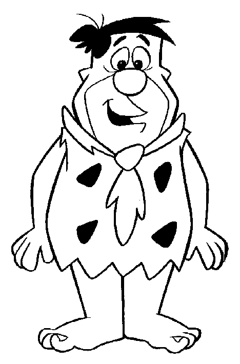 Disegno Fred Flintstone in piedi che sorride da colorare Disegno Fred Flintstone in piedi che sorride da colorare
