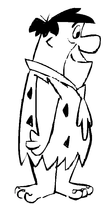 Disegno Fred Flintstone in piedi di profilo da colorare Disegno Fred Flintstone in piedi di profilo da colorare