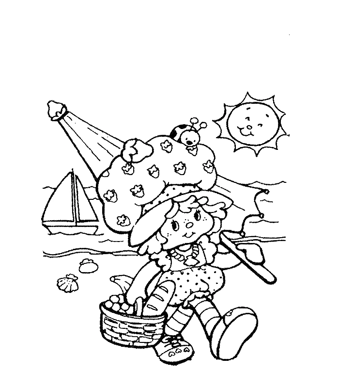 Disegno Glimmerberry Ball passeggia sulla spiaggia con il suo cestino da colorare Disegno Glimmerberry Ball passeggia sulla spiaggia con il suo cestino da colorare