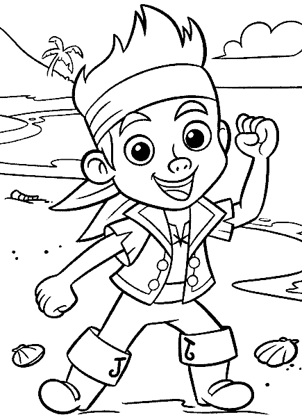 Disegno Jake in piedi fiero sulla spiaggia da colorare Disegno Jake in piedi fiero sulla spiaggia da colorare