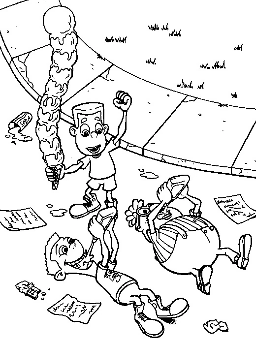 Disegno Jimmy Neutron con un enorme gelato che si sta sciogliendo da colorare Disegno Jimmy Neutron con un enorme gelato che si sta sciogliendo da colorare