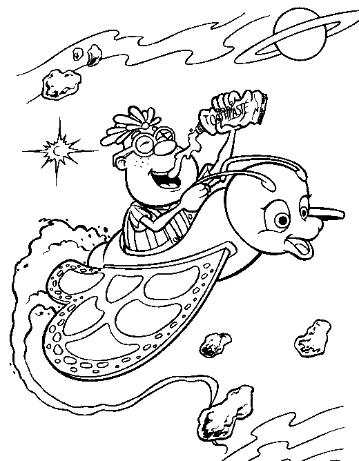 Disegno Jimmy Neutron alla guida del suo razzo nello spazio da colorare Disegno Jimmy Neutron alla guida del suo razzo nello spazio da colorare