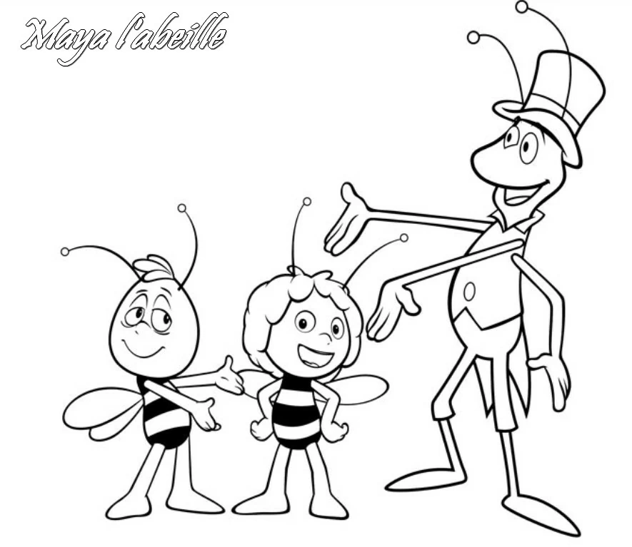 Disegno L'Ape Maia, Willy e Flip che si salutano da colorare Disegno L'Ape Maia, Willy e Flip che si salutano da colorare