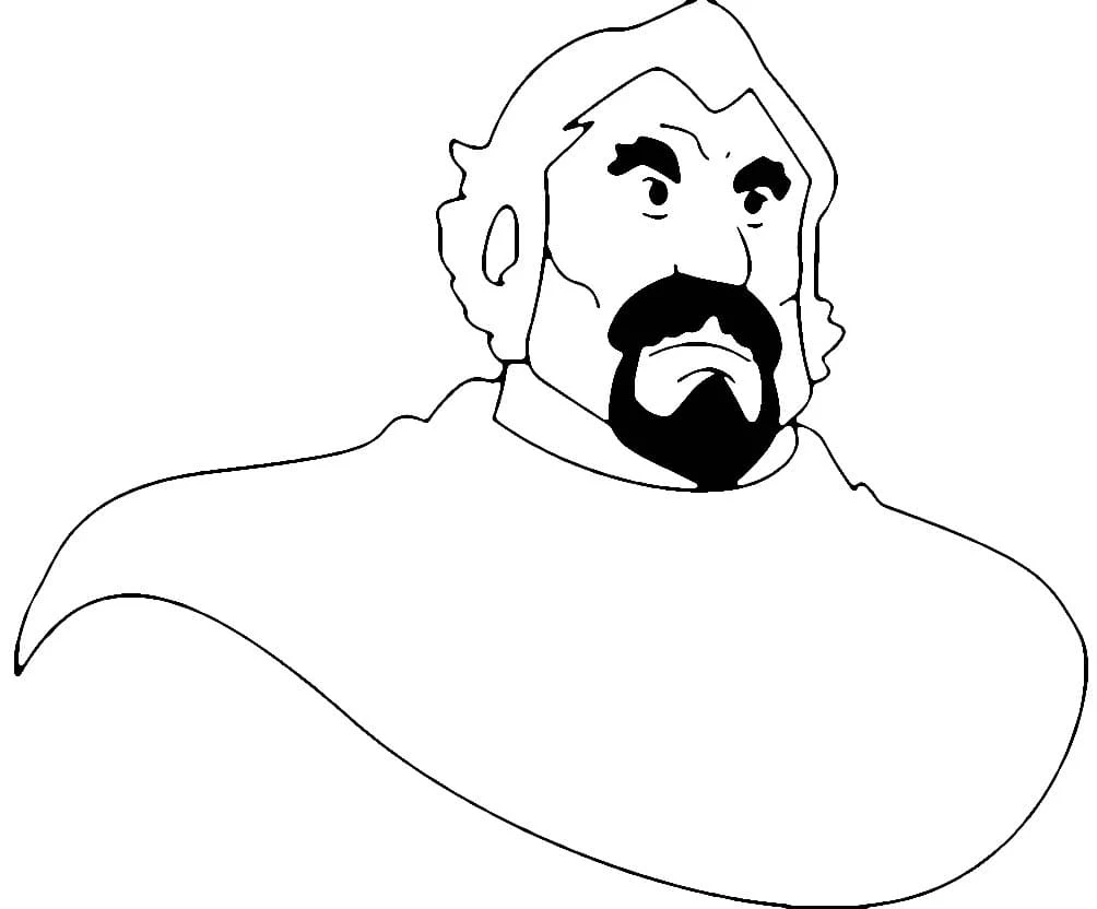 Disegno Gaspare con barba e mantello da colorare Disegno Gaspare con barba e mantello da colorare