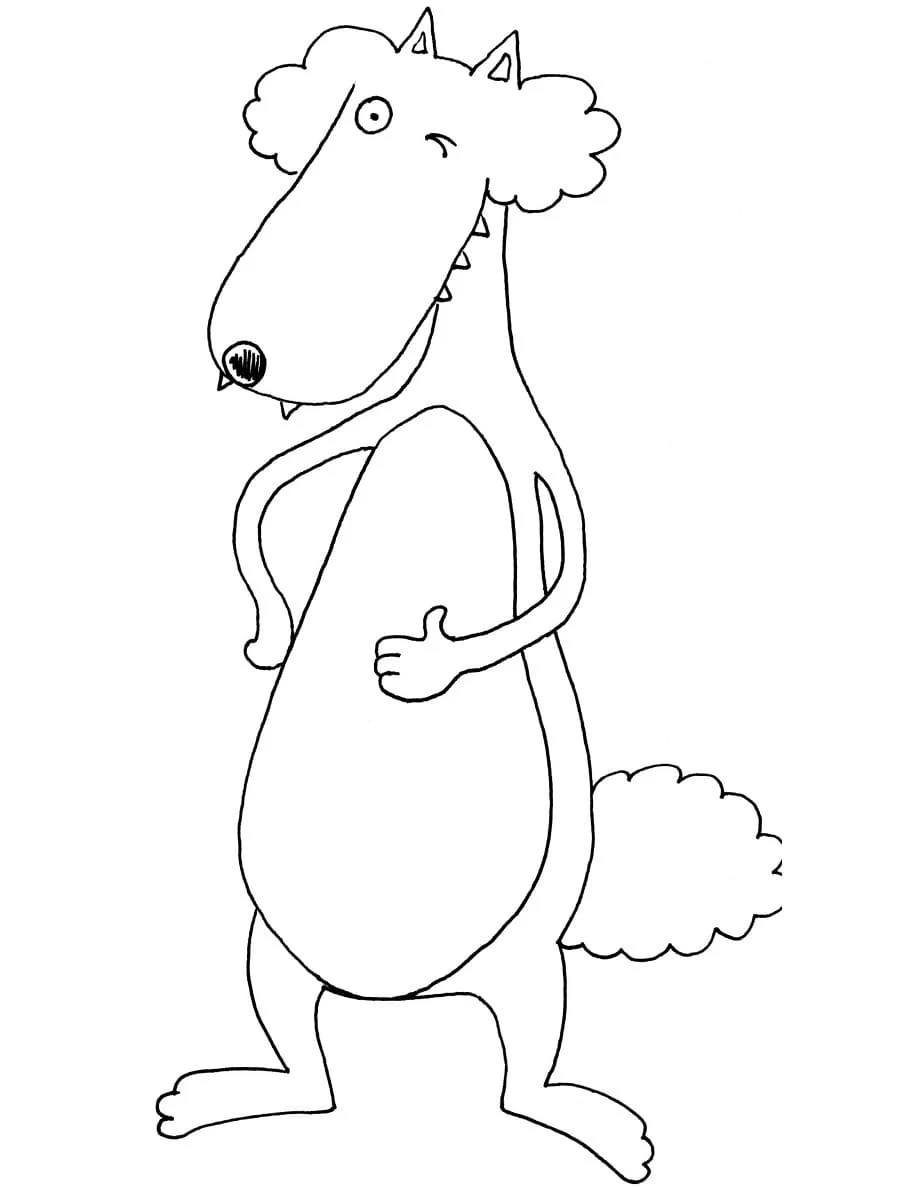 Disegno Lupo Auzou in piedi su due zampe da colorare Disegno Lupo Auzou in piedi su due zampe da colorare
