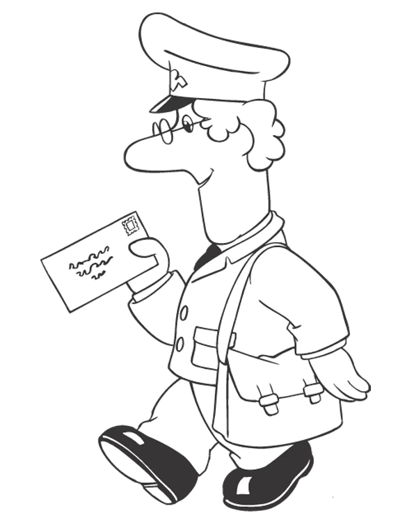 Disegno Postman Pat che consegna una lettera da colorare Disegno Postman Pat che consegna una lettera da colorare