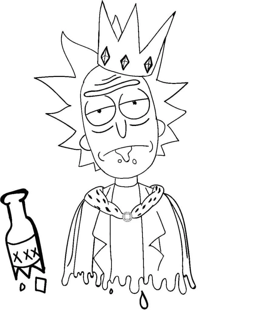 Disegno Rick Sanchez con corona da colorare Disegno Rick Sanchez con corona da colorare